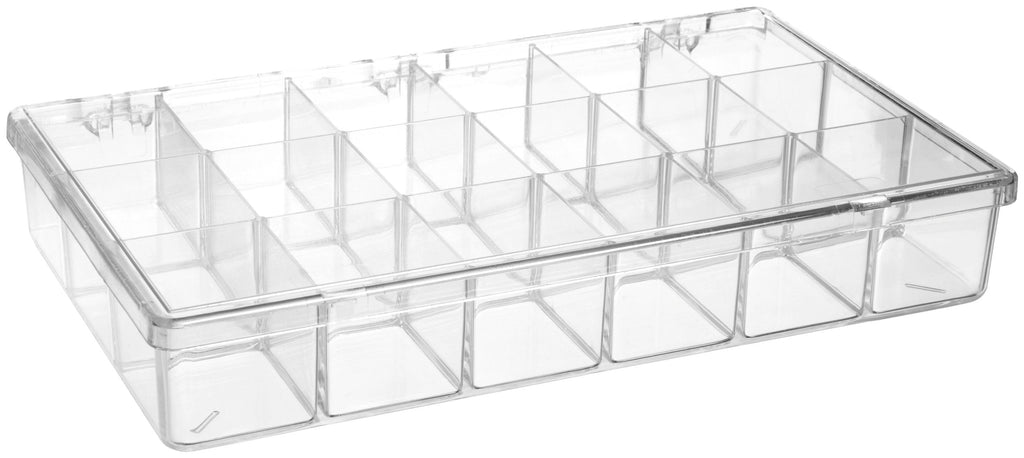 [Australia] - SP Bel-Art Plastic 18 Compartment Storage Box; 11 x 6¹³/₁₆ x 1¹³/₁₆ in. (F16623-0000) 18 Compartments; 1-13/16 x 11 x 6-13/16" (H x W x D) 