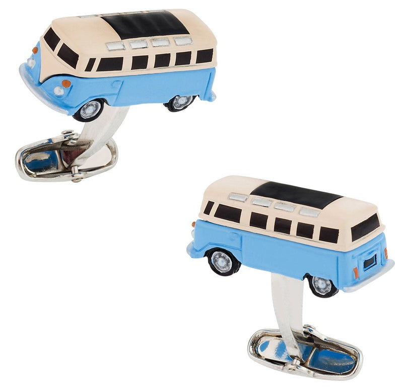 [Australia] - Cuff-Daddy Camper Surfer Surf Surfing Bus Cufflinks Blue with Presentation Box 