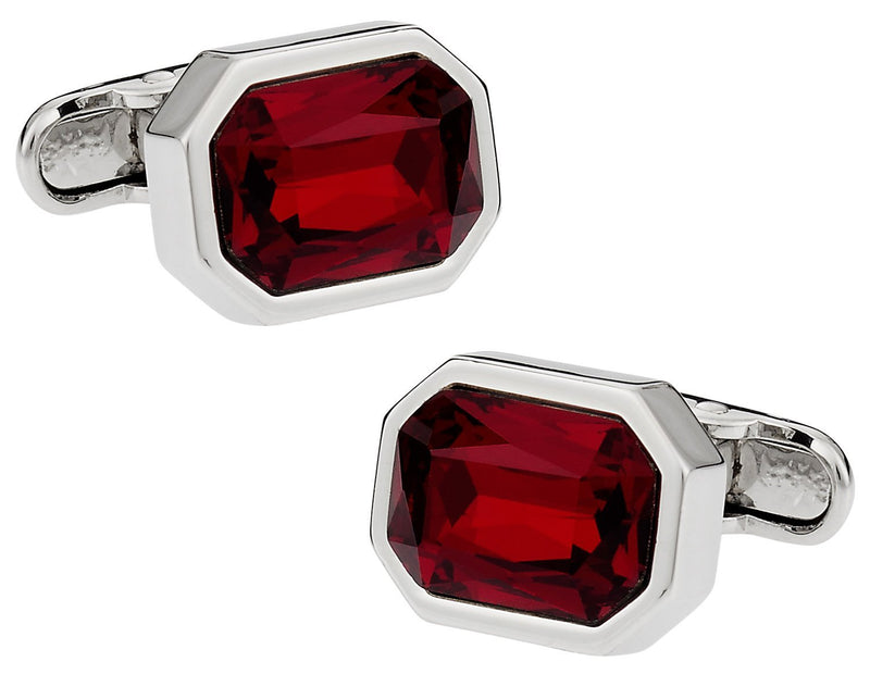 [Australia] - Cuff-Daddy Shimmering Crystal Siam Red Cufflinks with Presentation Box 