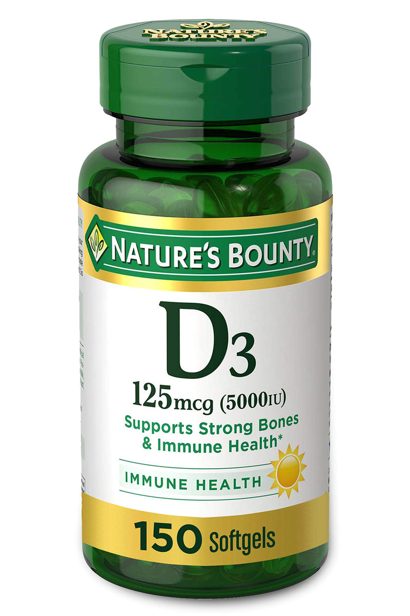 [Australia] - Nature's Bounty Vitamin D3, immune and bone support, 5000IU, Softgels, 150 Ct 