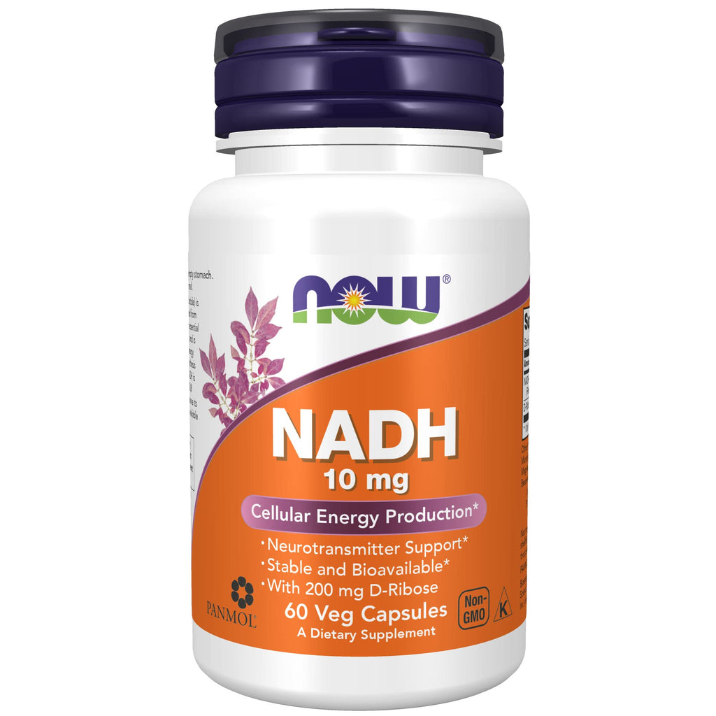 [Australia] - NOW Supplements, NADH (Reduced Nicotinamide Adenine Dinucleotide) 10 mg with 200 mg D-Ribose, 60 Veg Capsules 60 Count (Pack of 1) Standard Packaging 