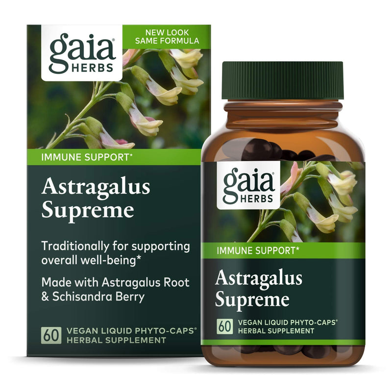[Australia] - Gaia Herbs Astragalus Supreme - Immune and Antioxidant Support Herbal Supplement - with Astragalus Root, Schisandra Berry, and Ligustrum - 60 Vegan Liquid Phyto-Capsules (15-Day Supply) 60 Count (Pack of 1) Standard Packaging 