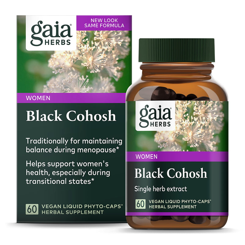 [Australia] - Gaia Herbs Black Cohosh - Menopause Support Supplement to Help Maintain Hormone Balance and Health for Women - with Organic Black Cohosh - 60 Vegan Liquid Phyto-Capsules (Up to 60-Day Supply) Standard Packaging 