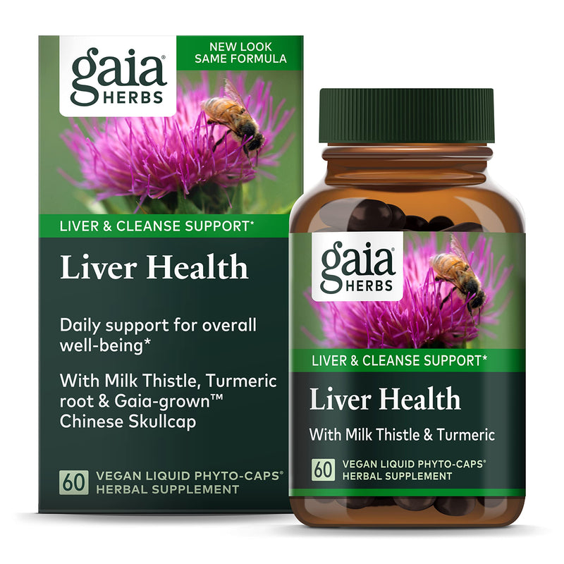 [Australia] - Gaia Herbs Liver Health - Liver Supplement with Milk Thistle, Turmeric Root, Schisandra, and Licorice Root for Liver and Cleanse Support - 60 Vegan Liquid Phyto-Capsules (30-Day Supply) 60 Count (Pack of 1) Standard Packaging 