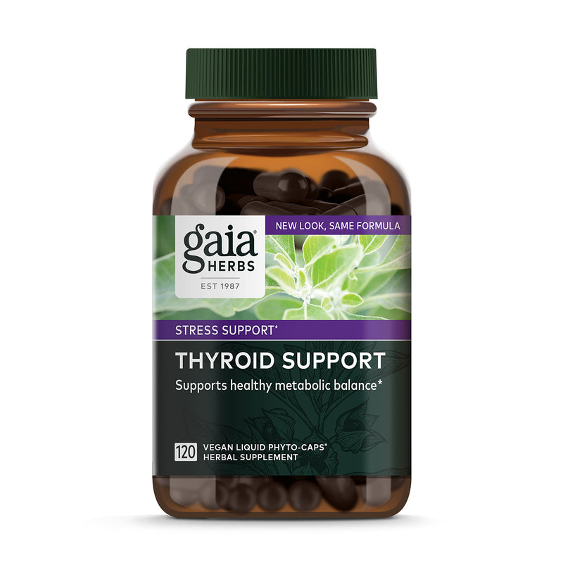[Australia] - Gaia Herbs Thyroid Support - Made with Ashwagandha, Kelp, Brown Seaweed, and Schisandra to Support Healthy Metabolic Balance and Overall Well-Being - 120 Vegan Liquid Phyto-Capsules (40-Day Supply) 