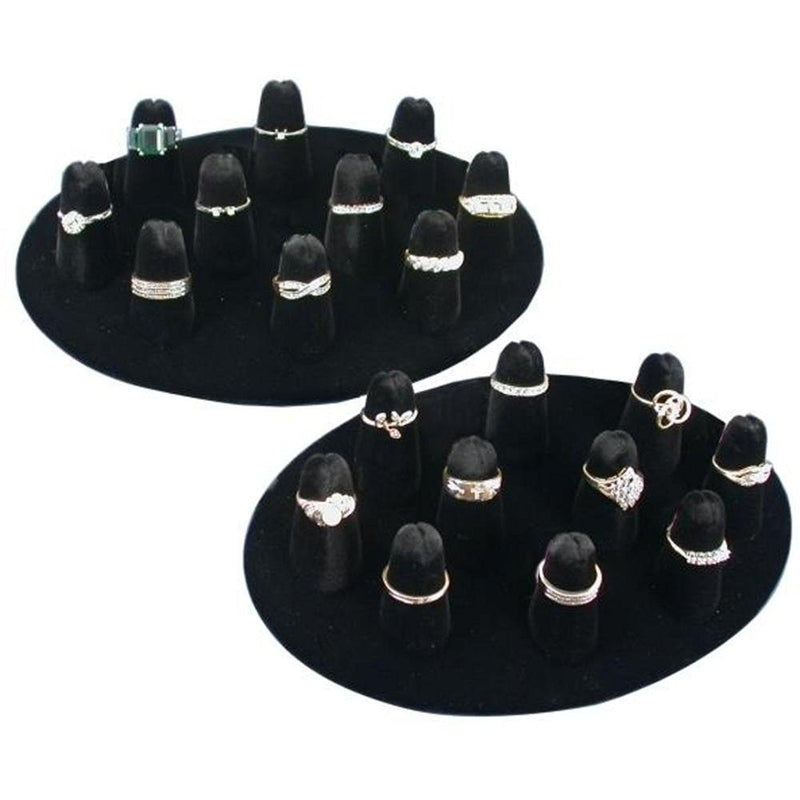 [Australia] - 10 Ring Finger Display Black Velvet 2Pcs 