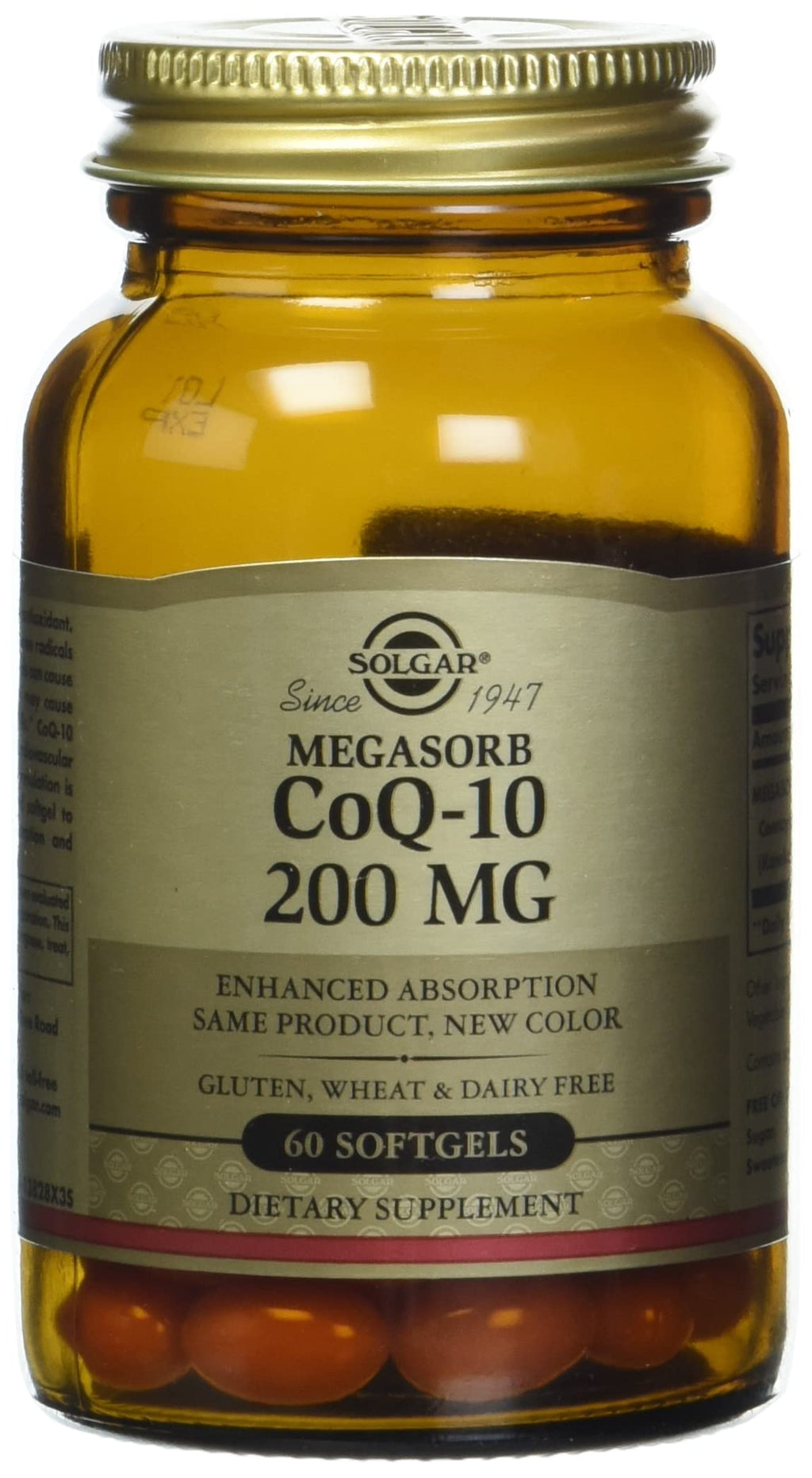 [Australia] - Solgar Megasorb CoQ-10 200 mg, 60 Softgels - Supports Heart & Brain Function - Coenzyme Q10 Supplement - Enhanced Absorption - Gluten Free, Dairy Free - 60 Servings 