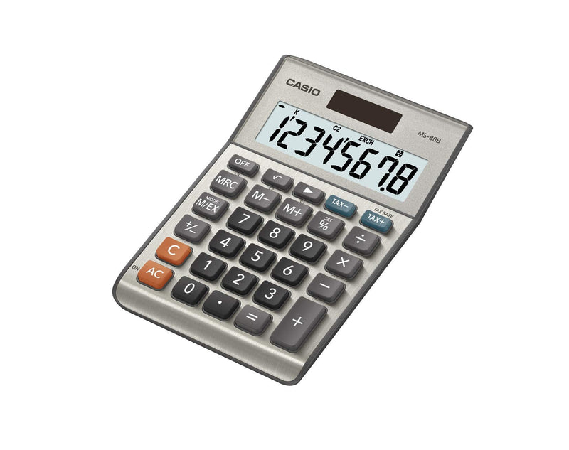 [Australia] - Casio MS-80B Standard Function Desktop Calculator,Black Brushed Nickel 