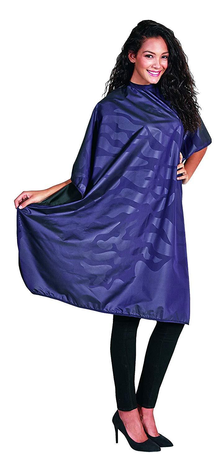 [Australia] - Betty Dain Bleach-proof All Purpose Styling Cape, Material Defends Against Bleach Stains, Color Proof, Chemical Proof, Waterproof, Lightweight Embossed Nylon, Purple 