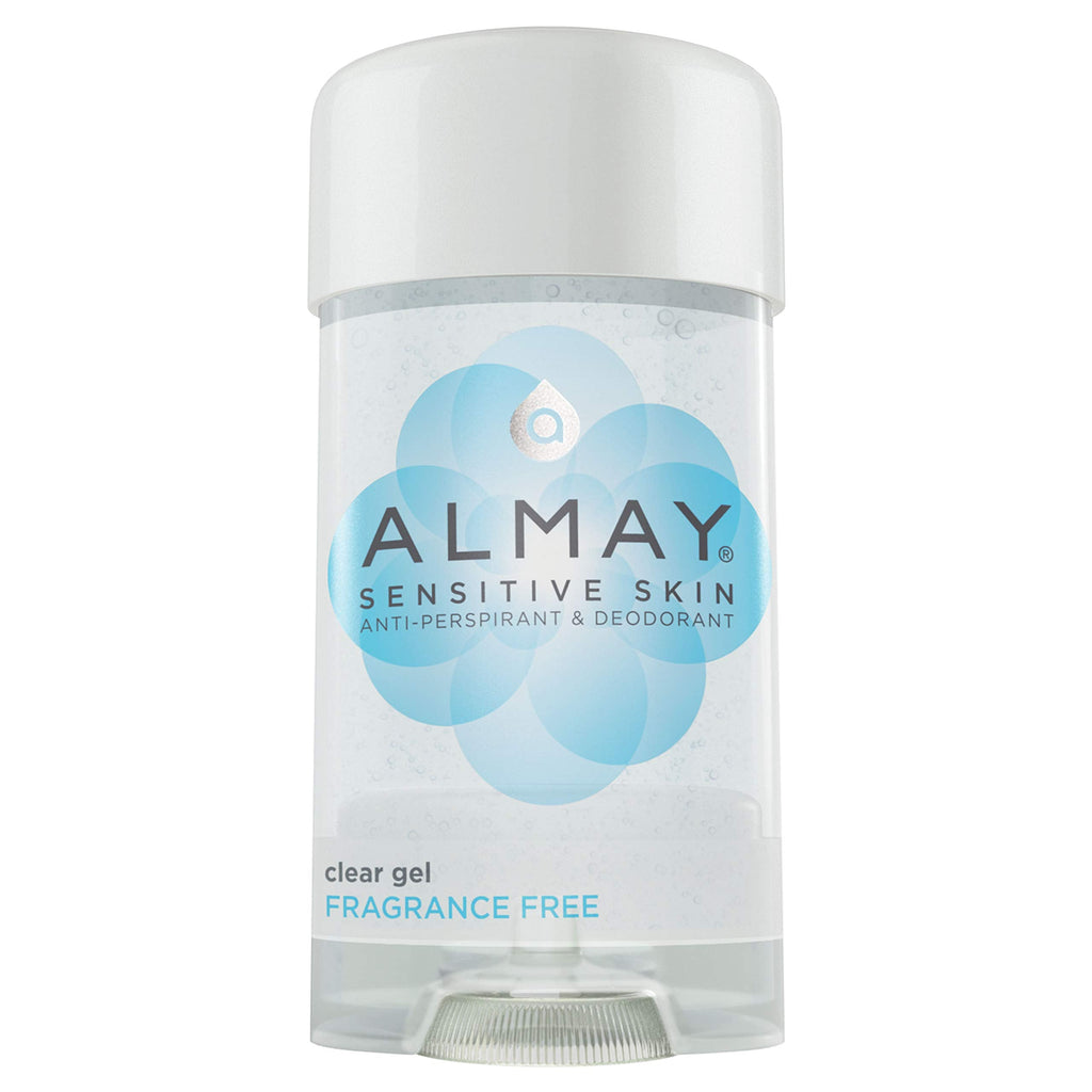 [Australia] - Almay Sensitive skin Clear Gel, Anti-Perspirant & Deodorant, Fragrance Free, 2.25-Ounce Stick (Pack of 6) 