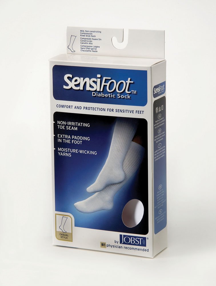 [Australia] - Jobst SensiFoot Knee Length Diabetic Socks 8-15mmHg (Small Black) 