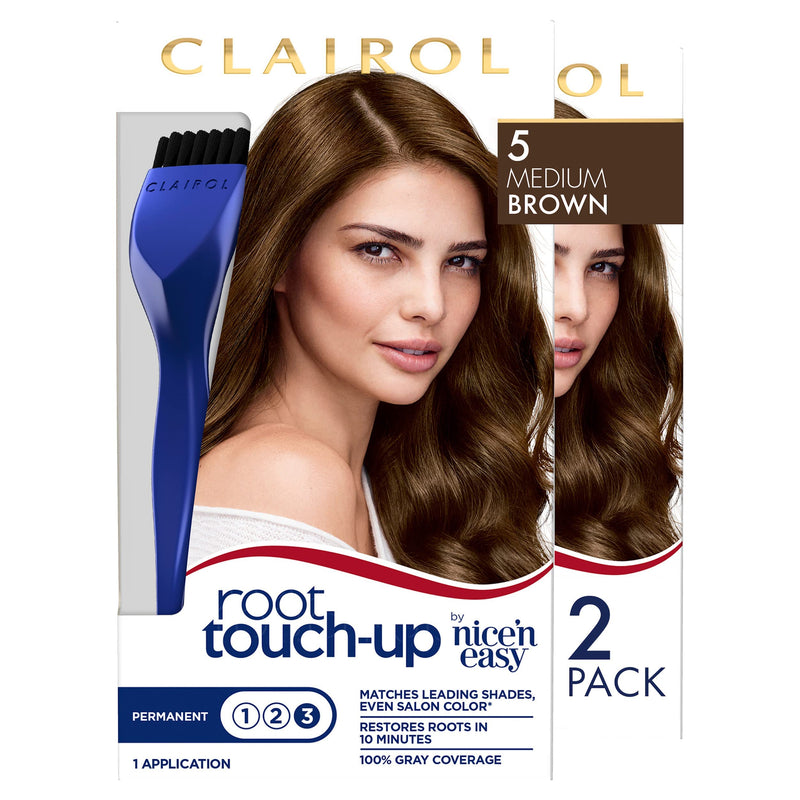 [Australia] - Clairol Root Touch-Up by Nice'n Easy Permanent Hair Dye, 5 Medium Brown Hair Color, 2 Count 2 Count (Pack of 1) 