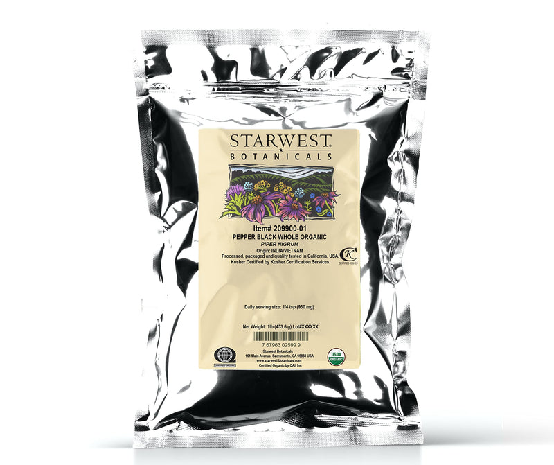 [Australia] - Starwest Botanicals Organic Malabar Black Whole, Pepper, 16 Ounce 