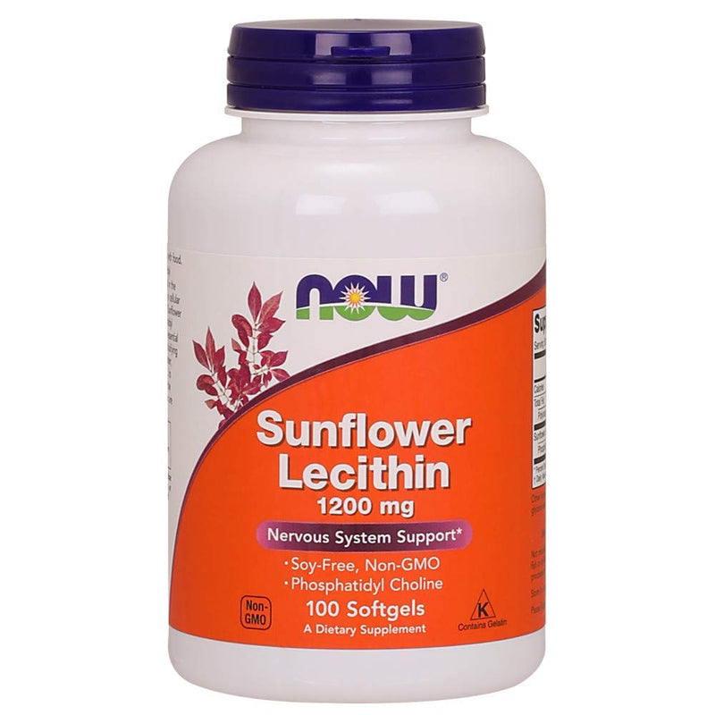 [Australia] - NOW Supplements, Sunflower Lecithin 1200 mg with Phosphatidyl Choline, 100 Softgels 