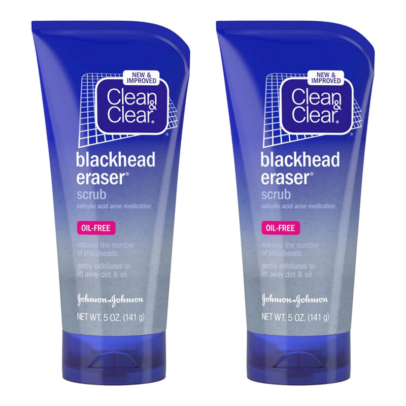 [Australia] - Clean & Clear Blackhead Eraser Oil-Free Facial Scrub with 2% Salicylic Acid Acne Medication, Exfoliating Daily Face Scrub for Acne-Prone Skin Care, Coconut, 5 Oz, Pack of 2 