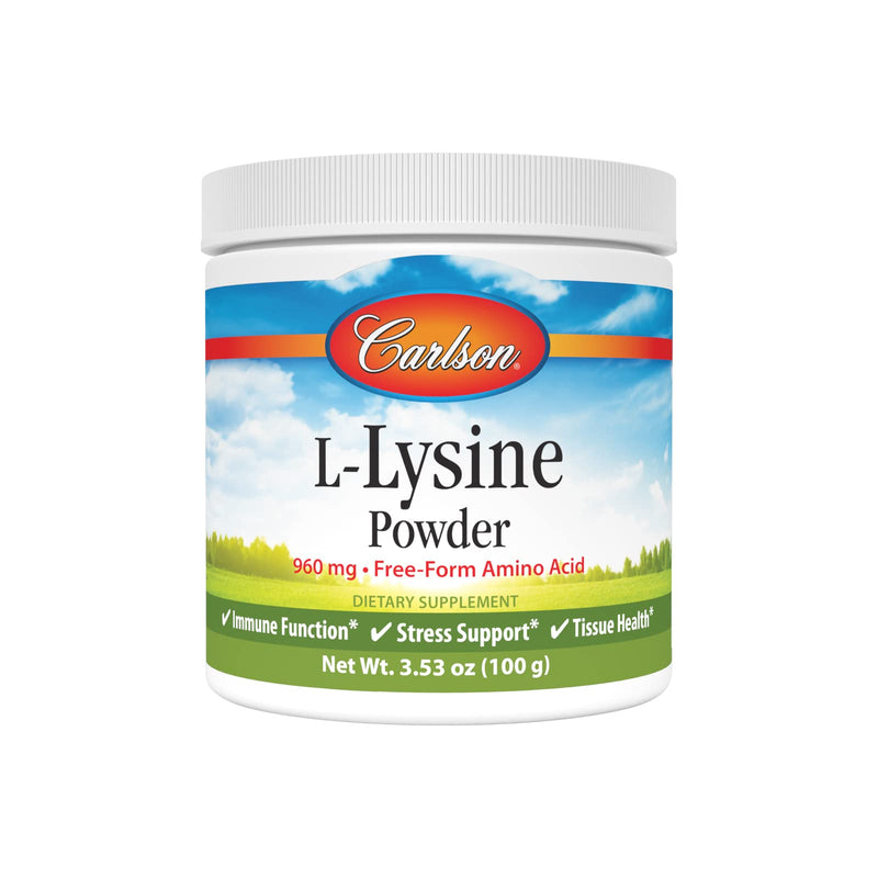 [Australia] - Carlson - L-Lysine Powder, Free-Form Amino Acid, 960 mg, Supports Healthy Tissue & Muscle Development, 3.53 oz (100 g) 