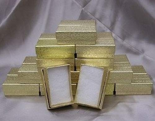 [Australia] - 25 pcs Gold Cotton Filled Jewelry Gift Boxes 2 x 1 ! 