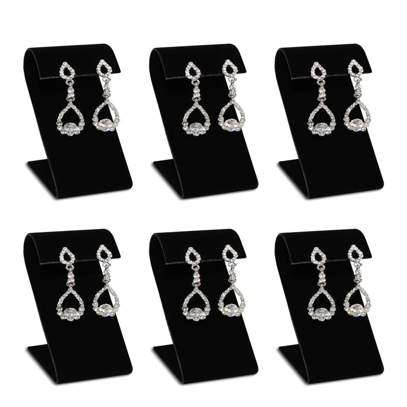 [Australia] - MOOCA 6 Black Velvet Earring Stand T Stand Showcase Displays Earring Jewelry Display Stands Black Earring Stand Display, 3 1/4"H, Black Velvet 