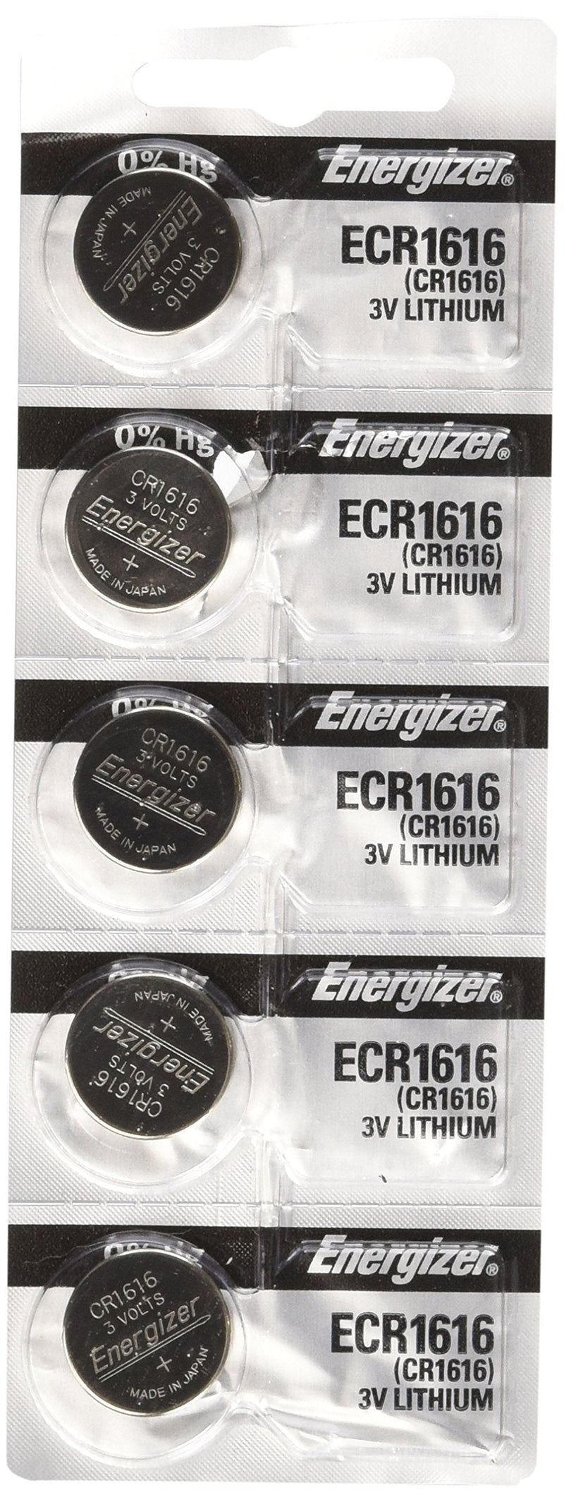 [Australia] - Energizer CR1616 3V Lithium Battery -Pack of 5 5 Count (Pack of 1) 
