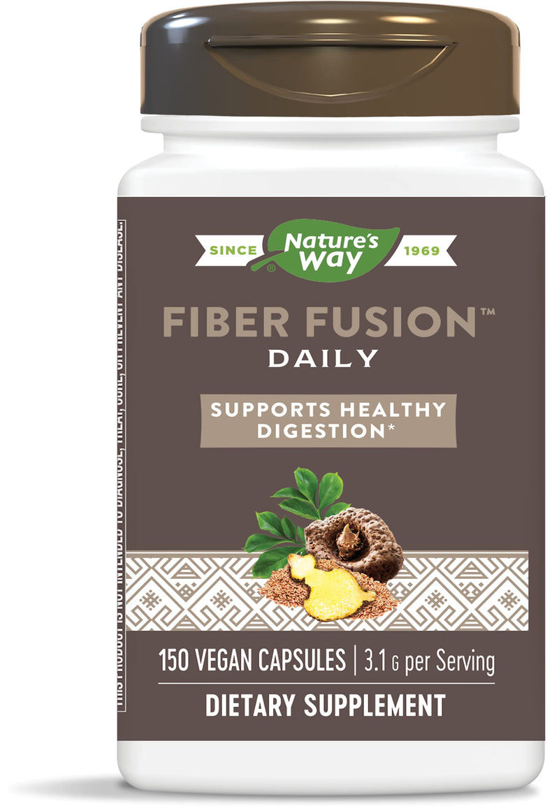 [Australia] - Enzymatic Therapy Fiber Fusion Daily gentle cleansing fiber, 3.1 g per serving, 150 Capsules 