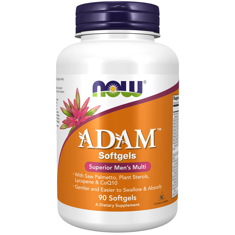 [Australia] - NOW Supplements, ADAM™ Men's Multivitamin with Saw Palmetto, Plant Sterols, Lycopene & CoQ10, 90 Softgels 