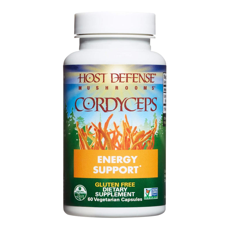 [Australia] - Host Defense, Cordyceps Capsules, Energy and Stamina Support, Daily Dietary Supplement, USDA Organic, 60 Vegetarian Capsules (30 Servings) 60 Count (Pack of 1) Standard Packaging 