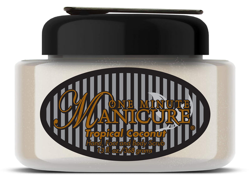 [Australia] - One Minute Manicure – Moisturizing Salt Scrub – 13 oz – Professionally Formulated To Exfoliate, Recondition & Moisturize Skin – Enhanced With Botanical Oils & Natural Sea Salts (Tropical Coconut) Tropical Coconut 