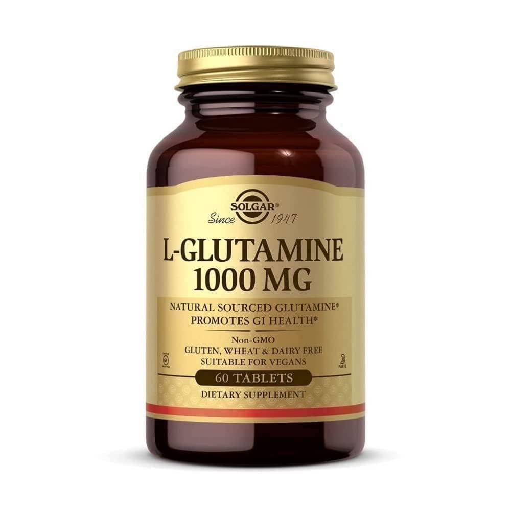 [Australia] - Solgar L-Glutamine 1000 mg, 60 Tablets - Natural Muscle Food - Promotes Gastrointestinal (GI) Health - Supports Brain Health - Non-GMO, Vegan, Gluten Free, Dairy Free, Kosher - 30 Servings 60 Count (Pack of 1) Standard Packaging 