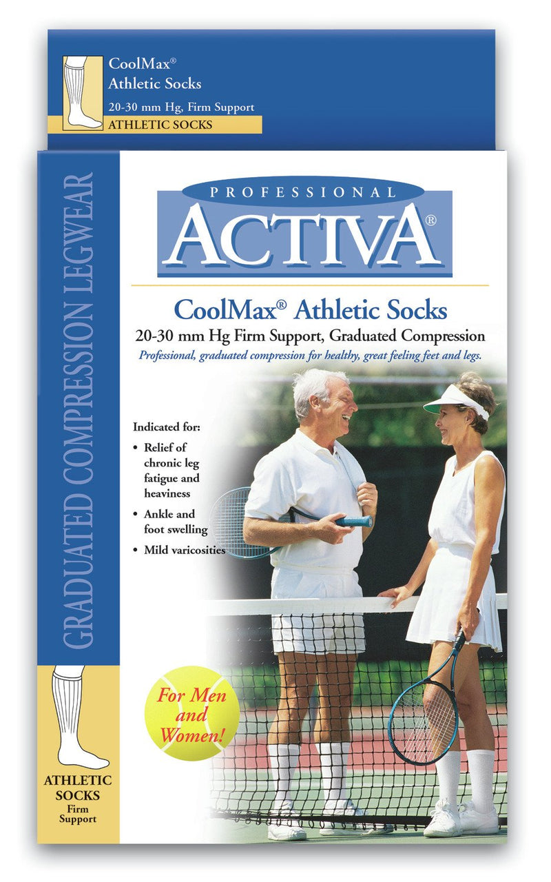 [Australia] - Activa Athletic Crew Socks, White, Medium 