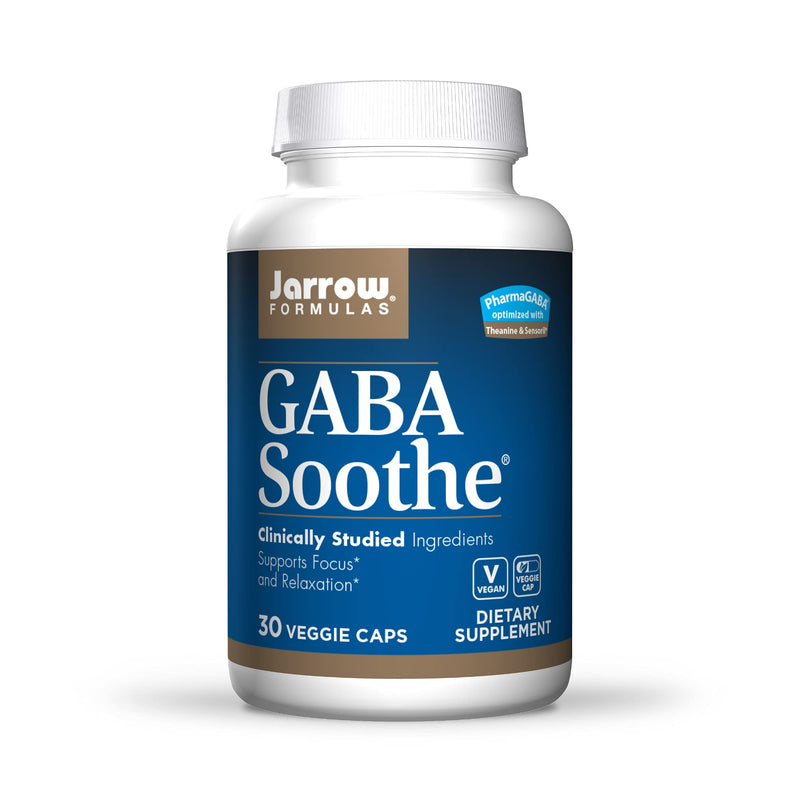 [Australia] - Jarrow Formulas GABA Soothe - 30 Veggie Caps - Supports Focus, Relaxation & Resistance to Stress - With Theanine & Ashwagandha Extract - 30 Servings 