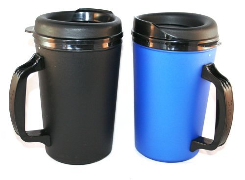 [Australia] - 2 ThermoServ Foam Insulated Coffee Mugs 20 oz (1)Blue & (1)Black 
