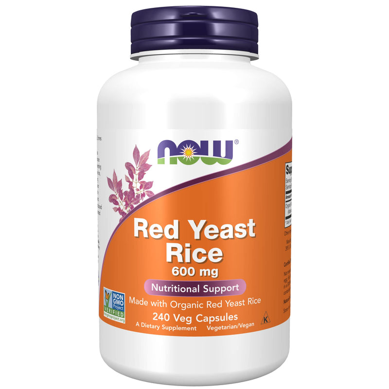 [Australia] - NOW Supplements, Red Yeast Rice 600 mg, Made with Organic Red Yeast Rice, 240 Veg Capsules 240 Count (Pack of 1) 