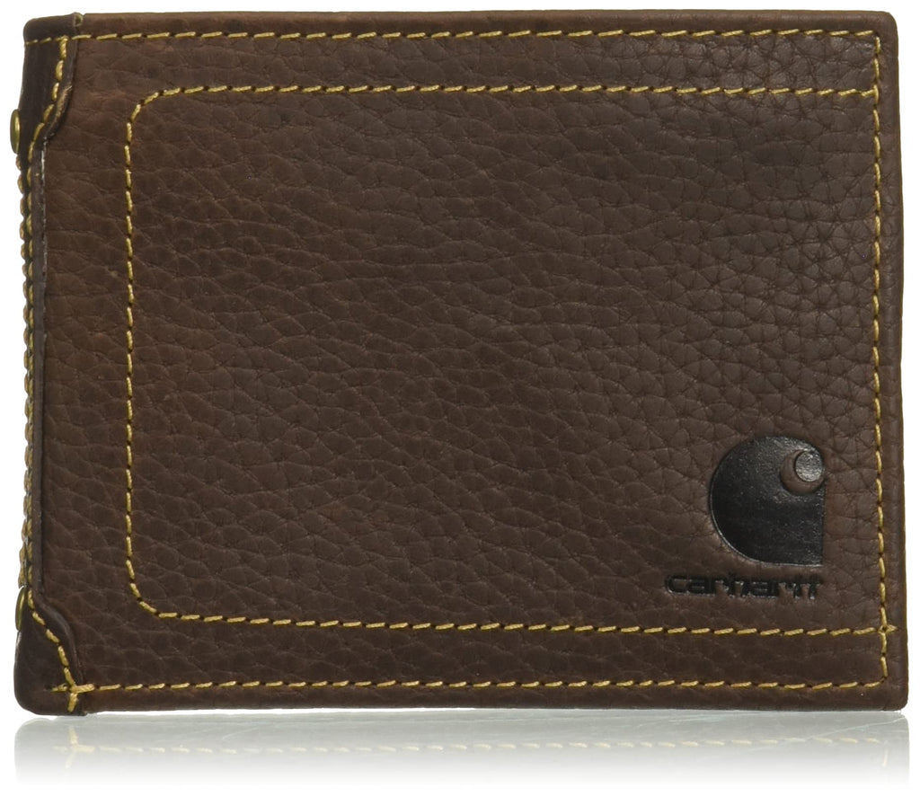 [Australia] - Carhartt Men's Billfold and Passcase Wallets, Durable Bifold Wallets, Available in Leather and Canvas Styles Brown 