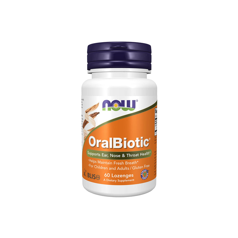 [Australia] - NOW Supplements, OralBiotic™, Developed for Adults & Children, Strain Verified, 60 Lozenges 60 Count (Pack of 1) 