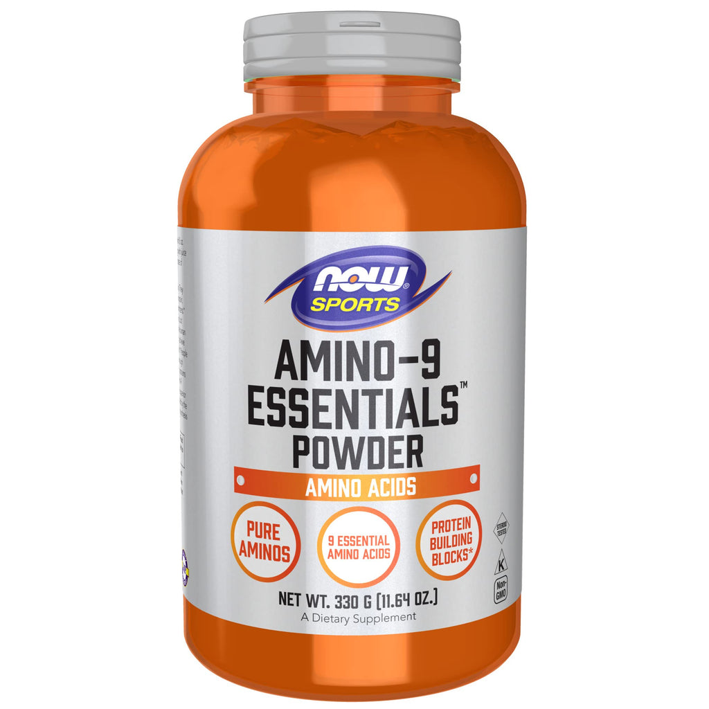 [Australia] - NOW Sports Nutrition, Amino-9 Essentials™ Powder, Enhanced Protein Synthesis, Amino Acids, 330-Grams 