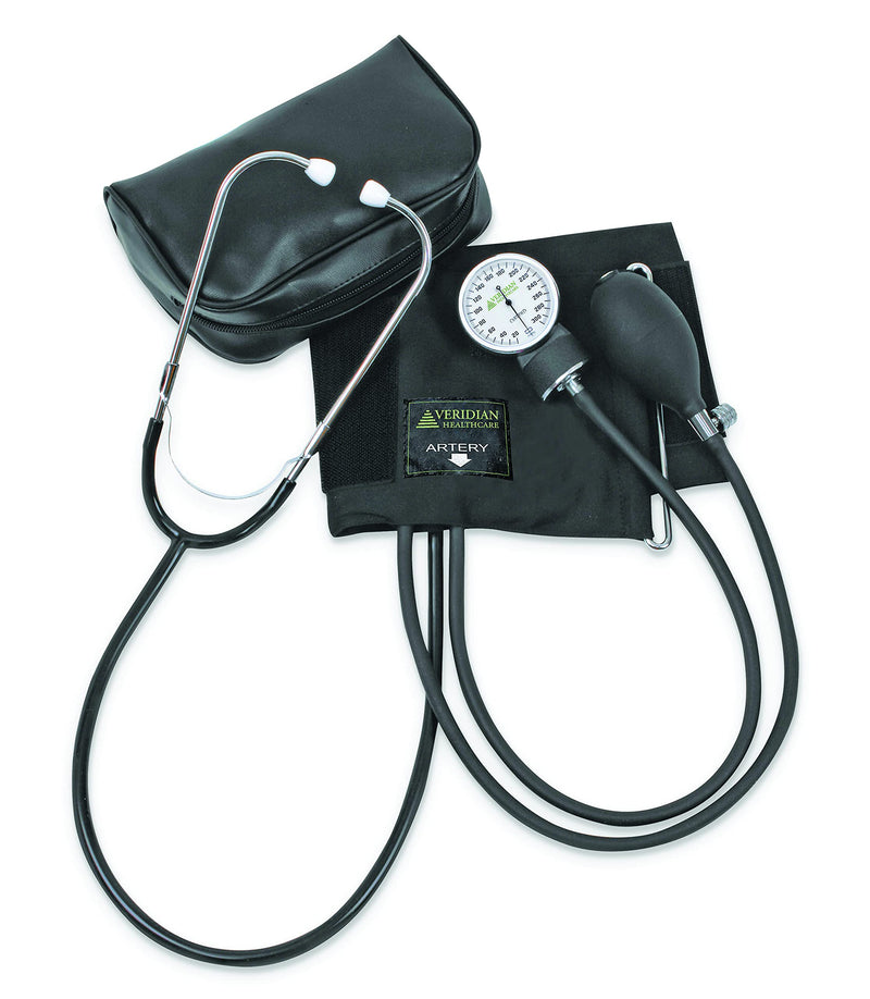 [Australia] - Veridian Healthcare Veridian Self-Taking Home Blood Pressure Kit with Attached Stethoscope, Latex Free, Adult, 1 Pound, 1 Count 