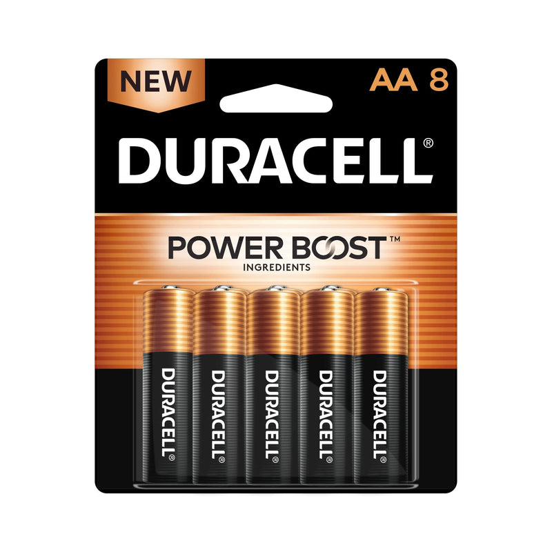 [Australia] - Duracell Coppertop AA Batteries with Power Boost Ingredients, 8 Count Pack Double A Battery with Long-lasting Power, Alkaline AA Battery for Household and Office Devices 