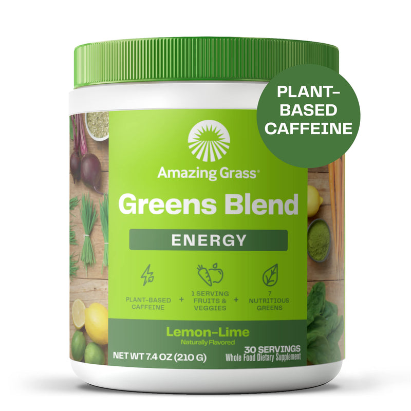 [Australia] - Amazing Grass Greens Blend Energy: Smoothie Mix, Super Greens Powder & Plant Based Caffeine with Matcha Green Tea & Beet Root Powder, Lemon Lime, 30 Servings (Packaging May Vary) 30 Servings (Pack of 1) 