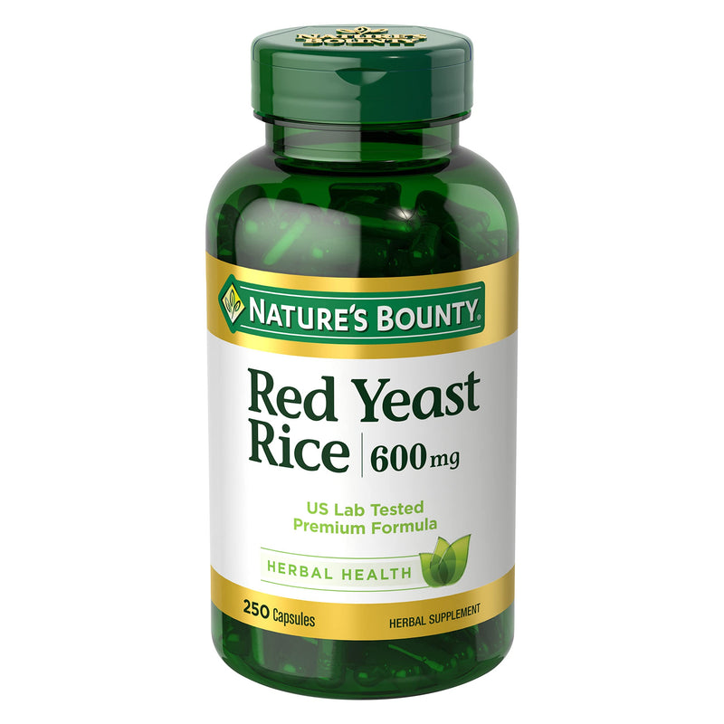 [Australia] - Nature's Bounty Red Yeast Rice Herbal Supplement, 600 mg Capsules 250 Count 