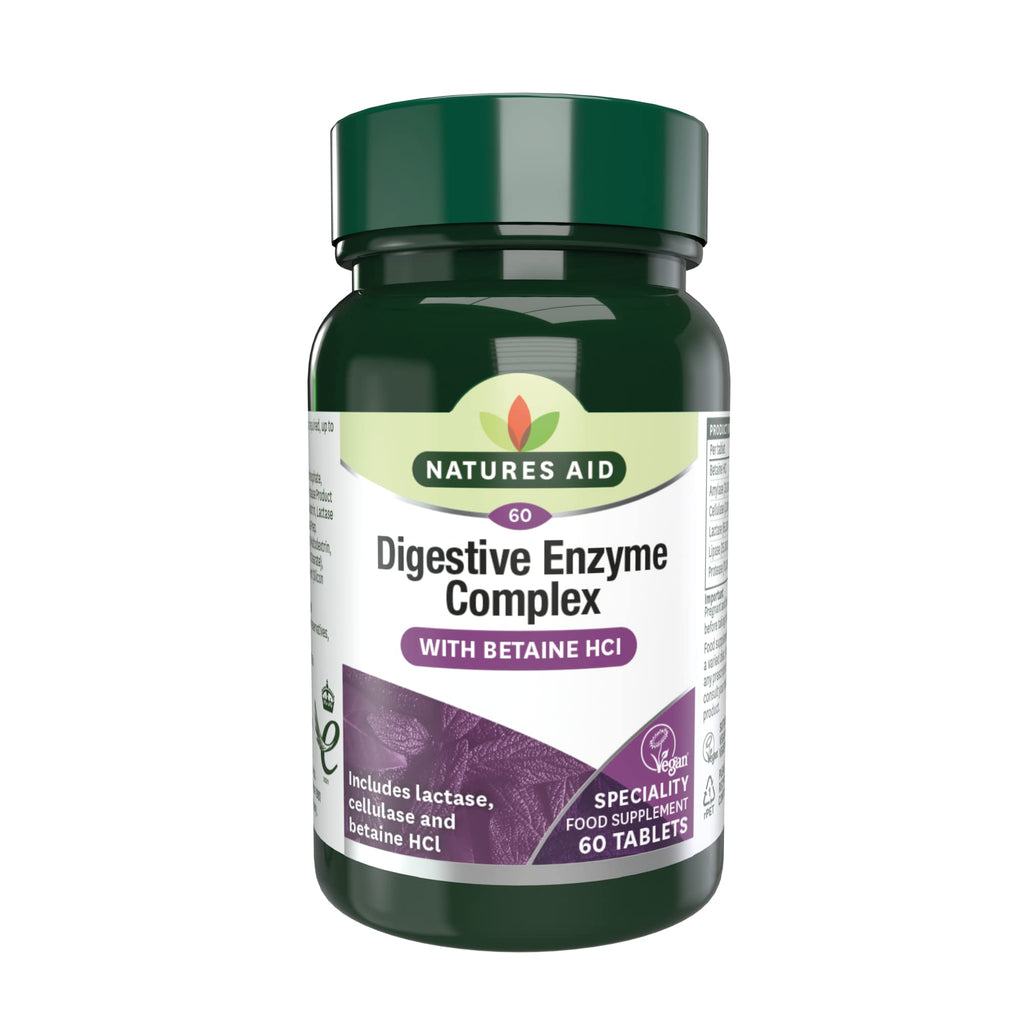 [Australia] - Natures Aid Digestive Enzyme Complex (with Betaine HCI) 60 Tablets. Suitable for Vegetarians. 