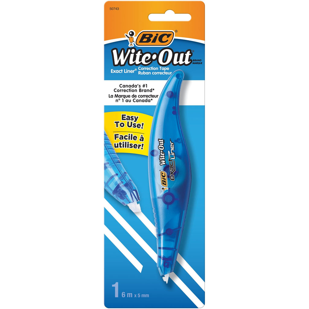 [Australia] - BIC White-Out Exact Liner Correction Tape Pen, Non-Refillable, 1/5 Inch x 236 Inches (WOELP11) 