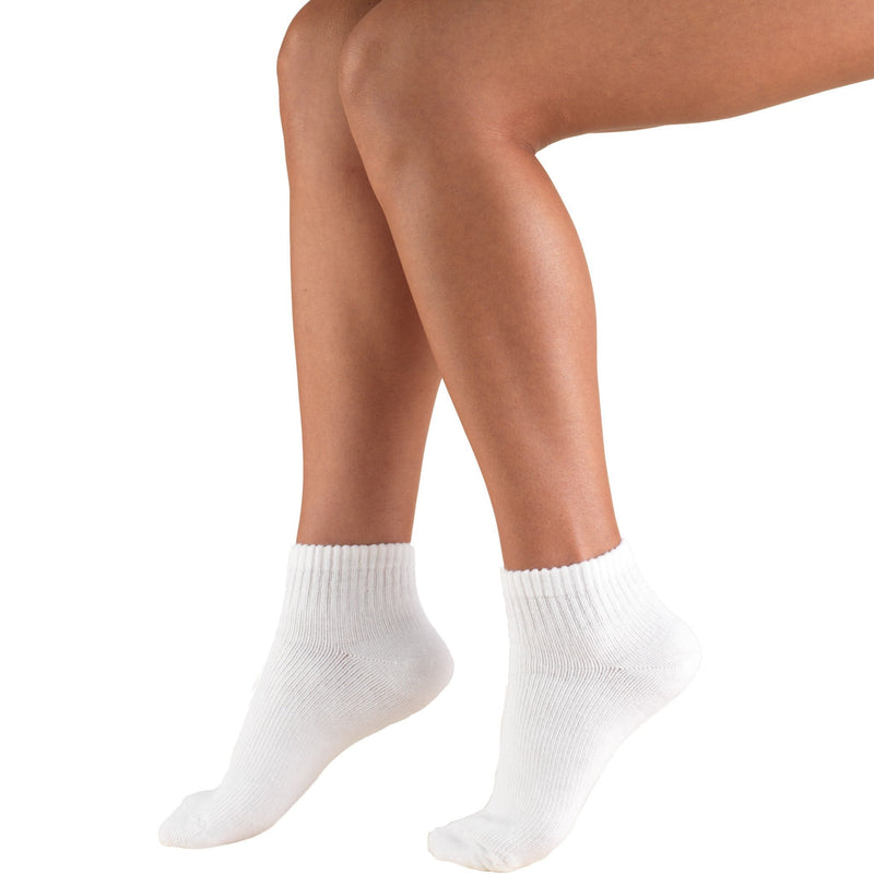 [Australia] - Truform Medical Compression Socks for Men and Women; 8-15 mmHg Ankle Length Low Cut, White, Large 