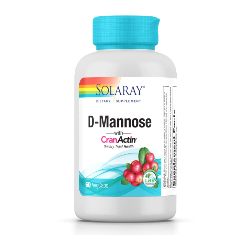 [Australia] - D-Mannose with CranActin, Urinary Tract Health, 60 VegCaps, Solaray 