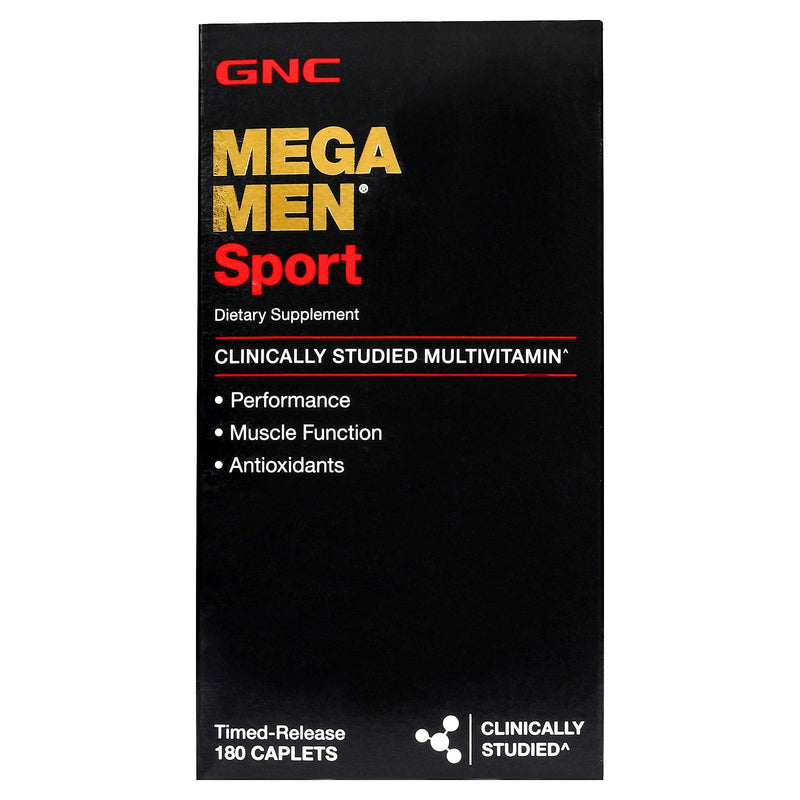 [Australia] - GNC Mega Men Sport Daily Multivitamin for Performance, Muscle Function, and General Health -180 Count 90 Servings (Pack of 1) 