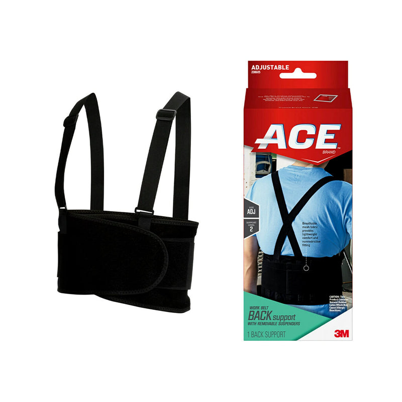 [Australia] - ACE Work Belt Back Supoprt, One Size Fits Most, Black Back Work Belt 