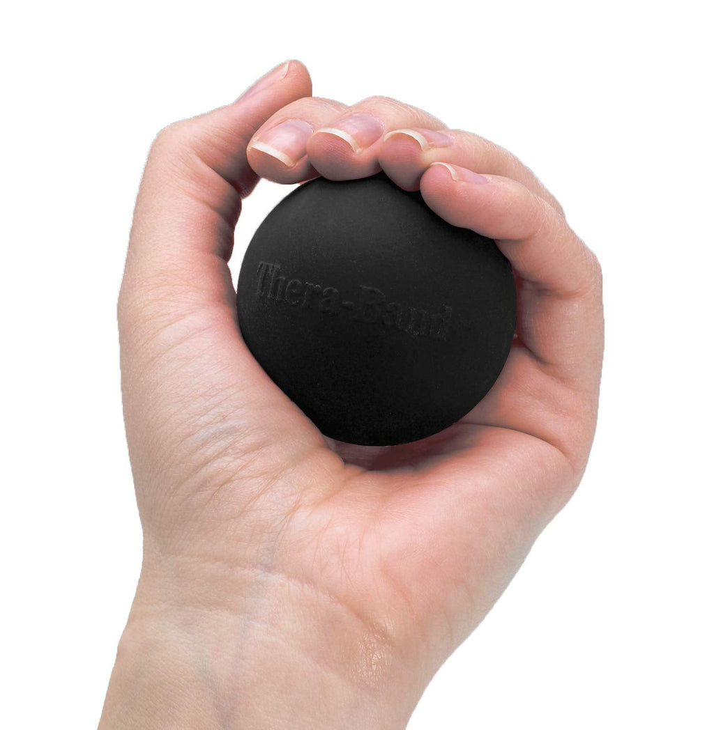 [Australia] - THERABAND Hand Exerciser, Stress Ball for Hand, Wrist, Finger, Forearm, Grip Strengthening & Therapy, Squeeze Ball to Increase Hand Flexibility & Relieve Joint Pain, Black, Extra Firm 