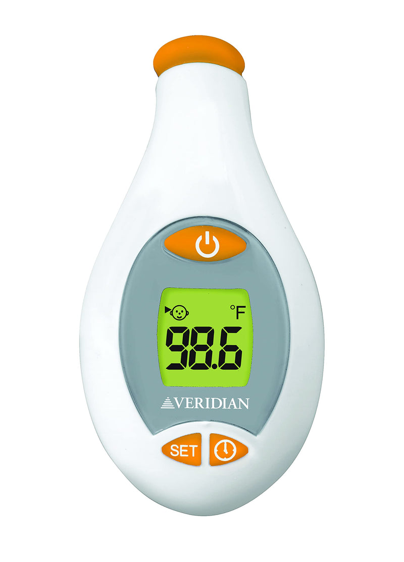 [Australia] - Veridian Healthcare Deluxe Temple Touch Thermometer | for Children & Adults | Accurate 4-Second Readout | No Probe Covers Required | Fahrenheit/Celsius Measurements | Batteries Included; 2 AAA 
