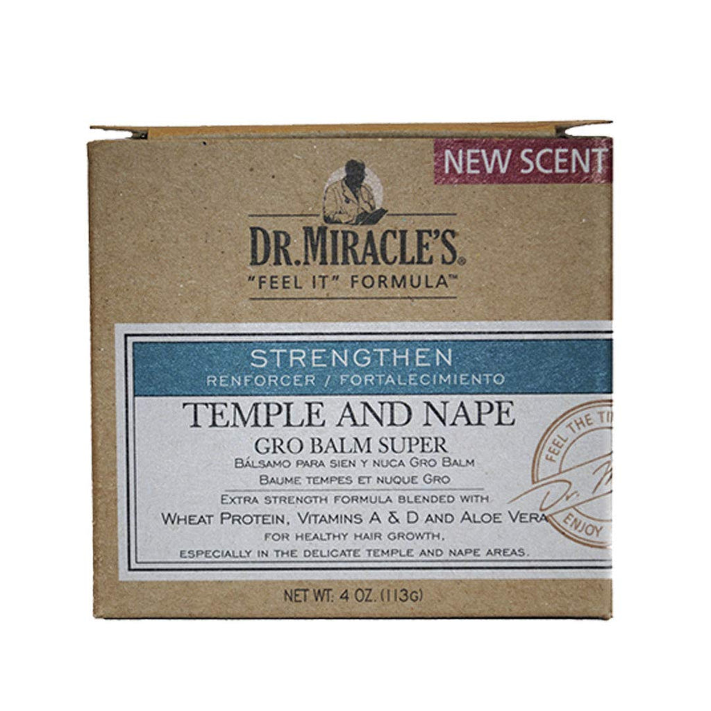 [Australia] - Dr. Miracle's Temple and Nape Gro Balm - For Healthy Hair Growth, Contains Wheat Protein, Aloe, vitamin A, Vitamin D, Strengthens, Promotes Growth, 4 o (Packaging may vary) 