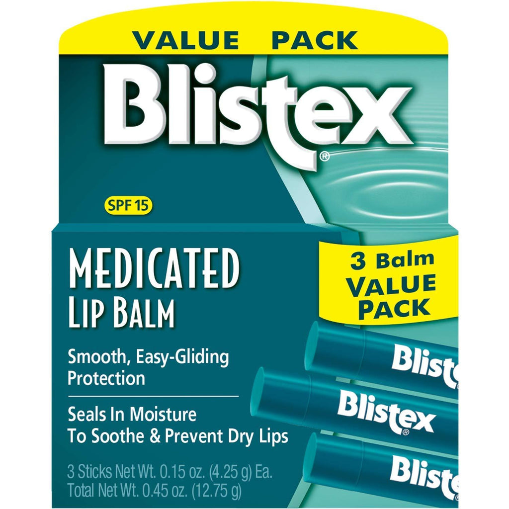 [Australia] - Blistex Medicated Lip Balm, 0.15 Ounce (Pack of 3) 0.15 Ounce (Pack of 3) 