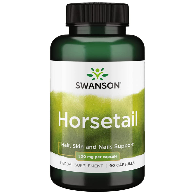 [Australia] - Swanson Horsetail - Herbal Supplement Supporting Healthy Hair, Skin & Nails - Natural Ingredients for Bone Health & Urinary Tract Support - (90 Capsules, 500mg Each) 1 